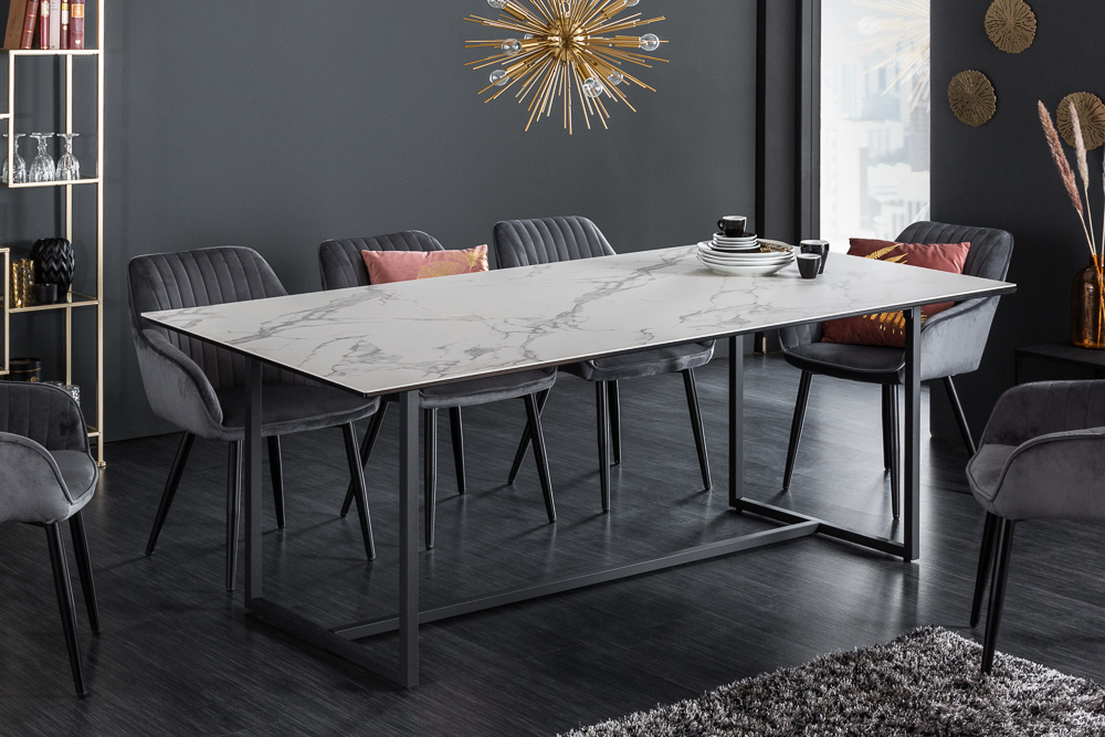 Design eettafel SYMBIOSE 200cm marmer wit keramiek gemaakt in Italie - 41088 - 6541088