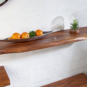 Massieve wandplank MAMMUT 115cm acaciahouten plank met boomrand - 39961