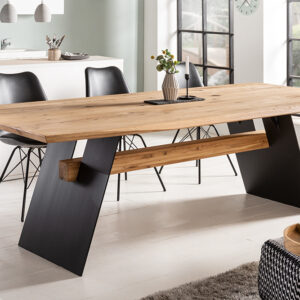 Design eettafel GRAND OAK 240cm natuurlijk wild eiken massief hout - 43389
