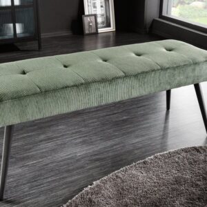 Design bank BOUTIQUE 100cm groen koord zwart metalen poten - 43318