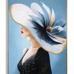 SCHILDERIJ OP DOEK GELAKT KLEUR MET LIJST -B- CM 62X4X92 - 032608000B