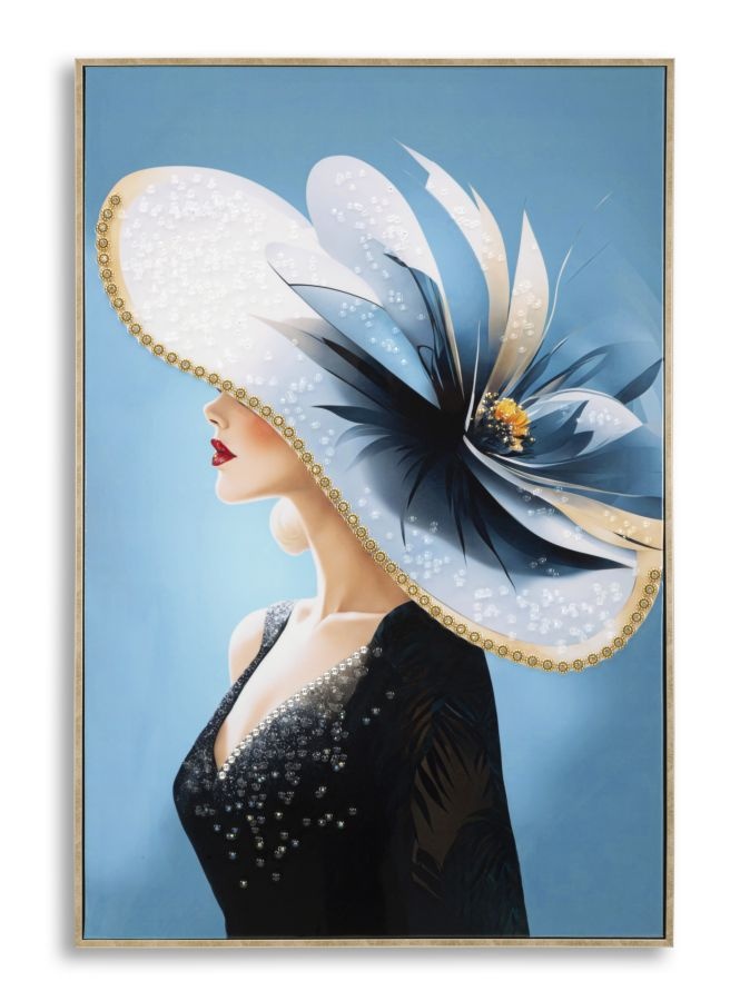 SCHILDERIJ OP DOEK GELAKT KLEUR MET LIJST -B- CM 62X4X92 - 032608000B