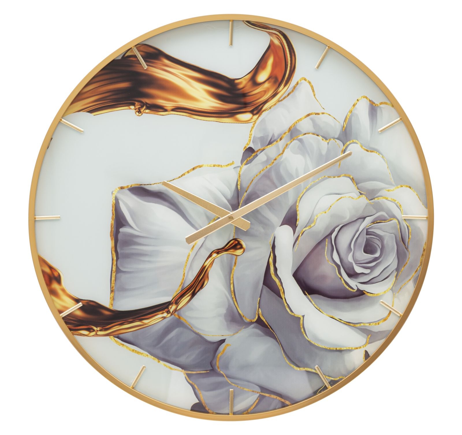 WANDKLOK GLAZEN ROOS CM Ø 60X5 - 648120003