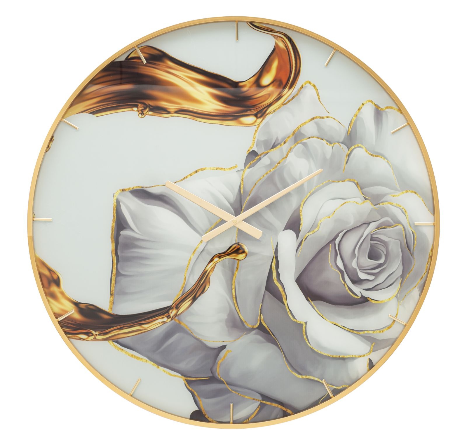 WANDKLOK GLAZEN ROOS CM Ø 80X5 - 648120001