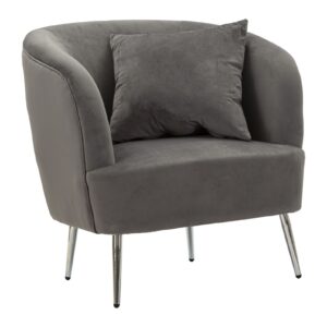 FAUTEUIL ZILVERKLEURIG MET KUSSEN CM 73X66X78 - 142822000P