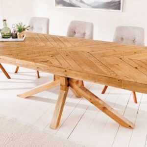 Massief houten eettafel MOSAIC 200cm natuurlijk grenenhout gerecycled sterframe - 44090