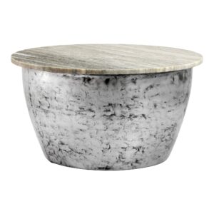 Salontafel wit marmer 60 cm rond - WL7.375