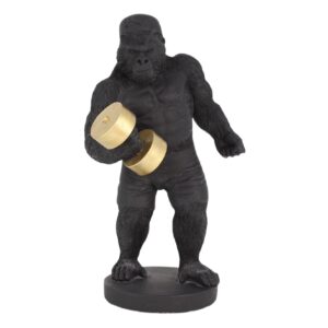 Decoratiefiguur KING APE 30cm gorilla zwart goud - 48044