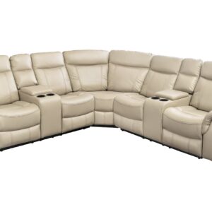 Cinema fauteuil HOLLYWOOD 5-zits kunstleer beige - 47589
