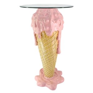 Bartafel ICE CREAM 105 cm met gehard vezelglas, roze beige - 48039
