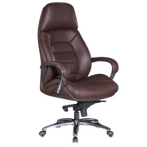 Bureaustoel echt leer bruin ergonomisch - SPM1.437