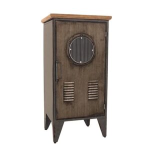 Kast NAUTILUS 80cm dennenhout metaal vintage bruin - 48171