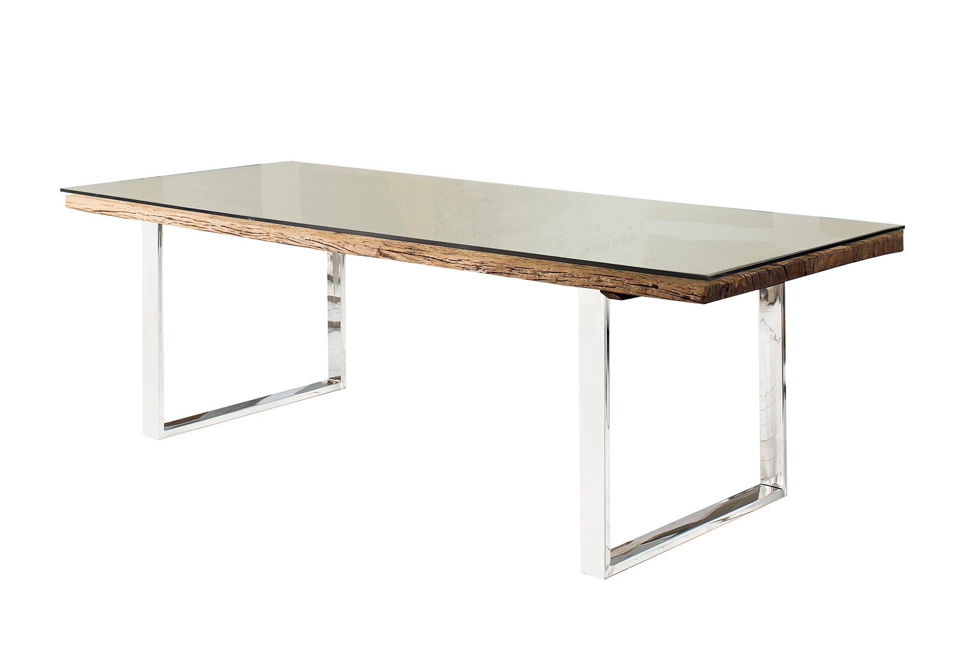 Eettafel EUPHORIA BARRACUDA 240 cm, gemaakt van gerecycled massief teakhout (40 mm dik), zonder glazen blad. - 35099