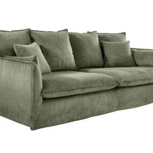 Sofa HEAVEN 200cm 3-zitsbank met pocketvering, afneembare hoes met koord, groen - 46107
