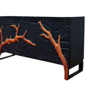Dressoir FOREST 160 cm 3D mangohout zwartbruin - 46199