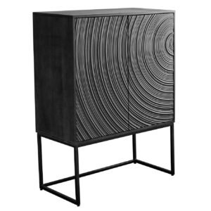 Highboard ORBIT 120cm 3D optik mangohout zwart - 47606