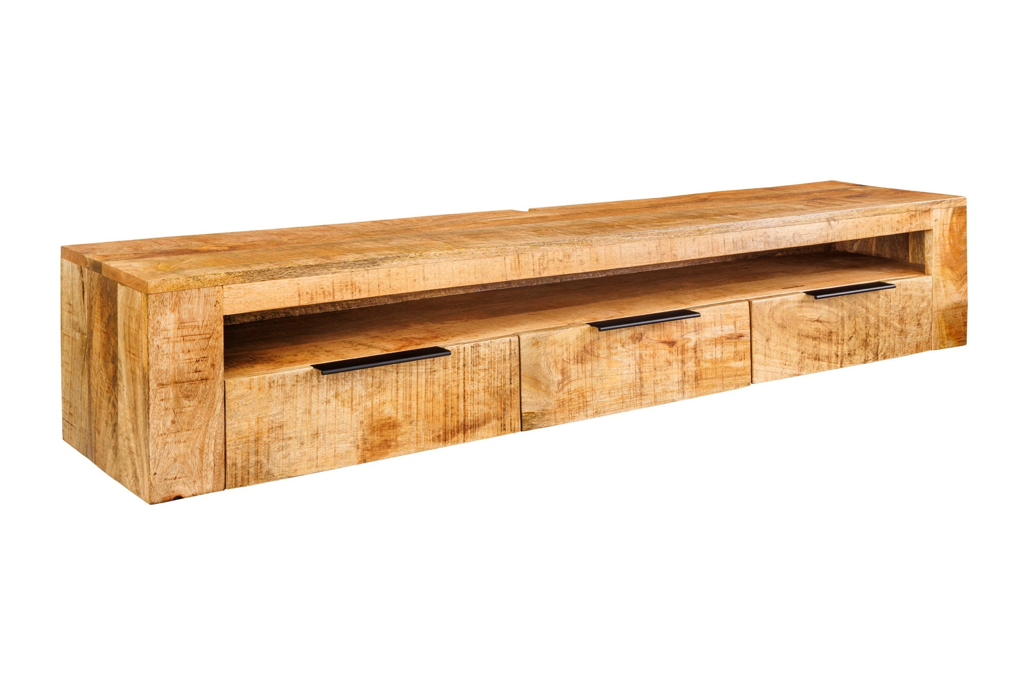 TV-bord IRON CRAFT 160cm hangend mangohout naturel - 46809