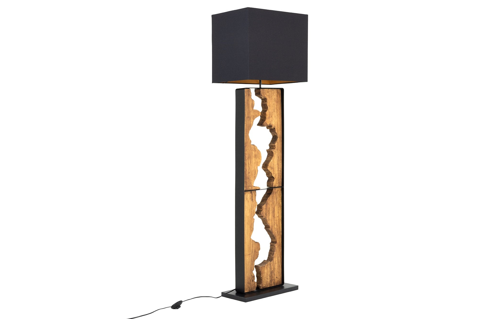 Vloerlamp DESIGNED BY NATURE 165cm raintree hout naturel zwart - 46936