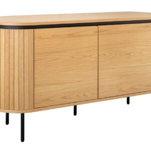 Dressoir ATELIER 120 cm, natuurlijke eikenhoutlook met zwarte poten - 47452