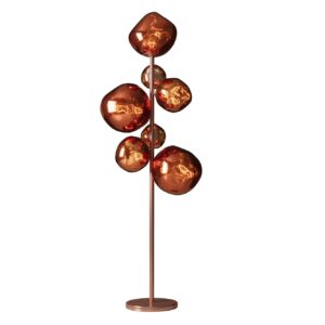 Vloerlamp LIQUID DIAMOND 170 cm 7 glazen kappen stalen frame koper - 46023