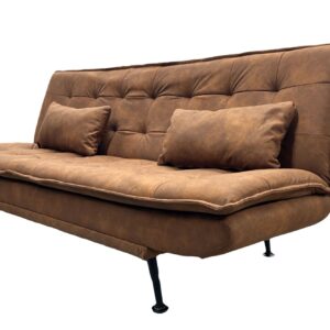 Slaapbank JAZZ 195 cm 3-zits microvezel bruin - 47525