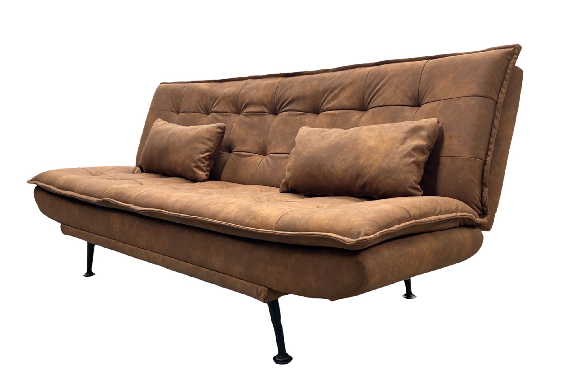 Slaapbank JAZZ 195 cm 3-zits microvezel bruin - 47525