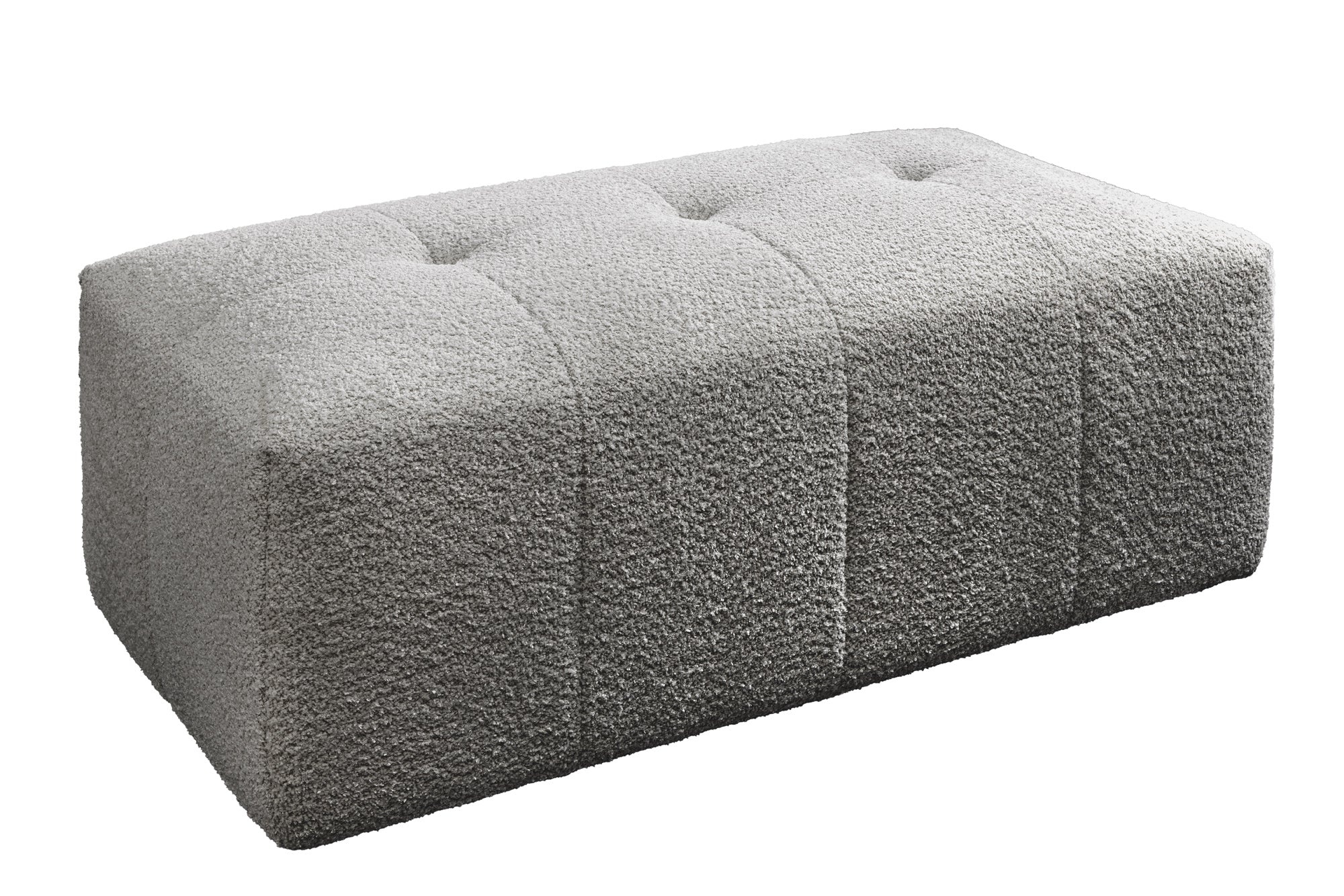 Bank ROYAL 120cm veerkern bouclé grijs - 44543