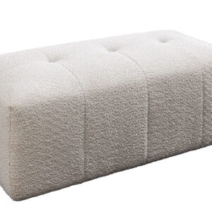 Bank ROYAL 120cm veerkern bouclé champagne beige - 44545