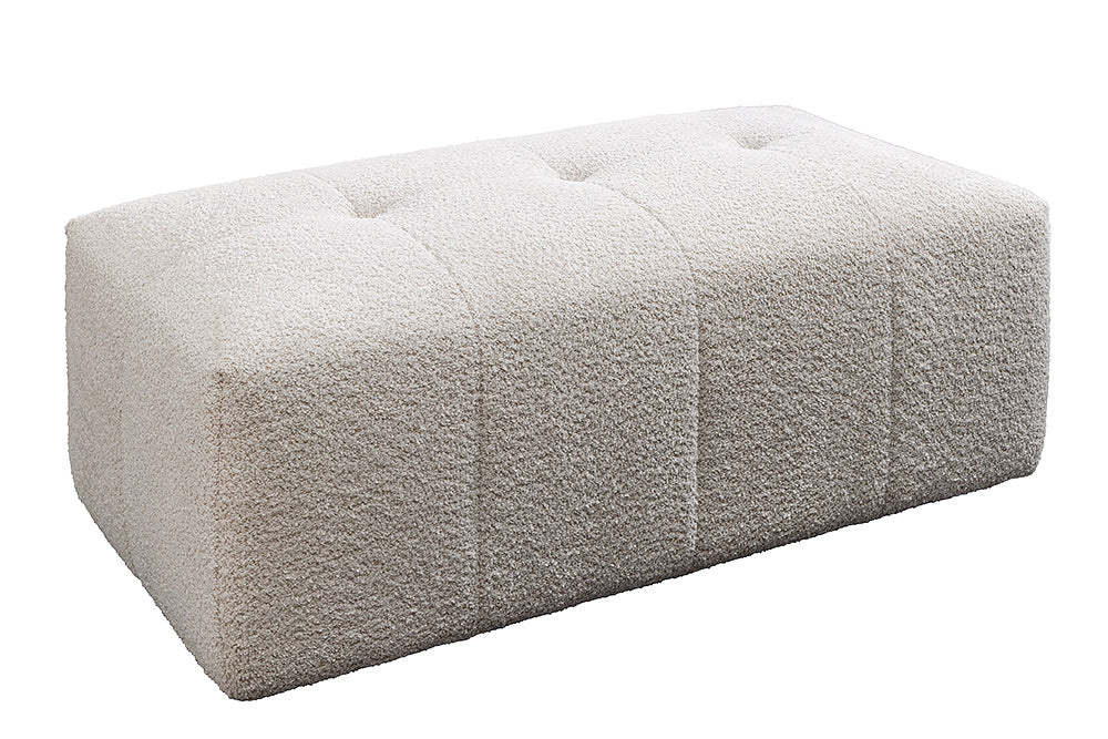 Bank ROYAL 120cm veerkern bouclé champagne beige - 44545
