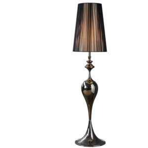 Staande lamp LUCIE 160 cm met zwarte nylon kap in barokstijl - 20512