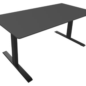 Bureau ZWART BUREAU 140 cm in hoogte verstelbaar antraciet met zwart frame - 47547