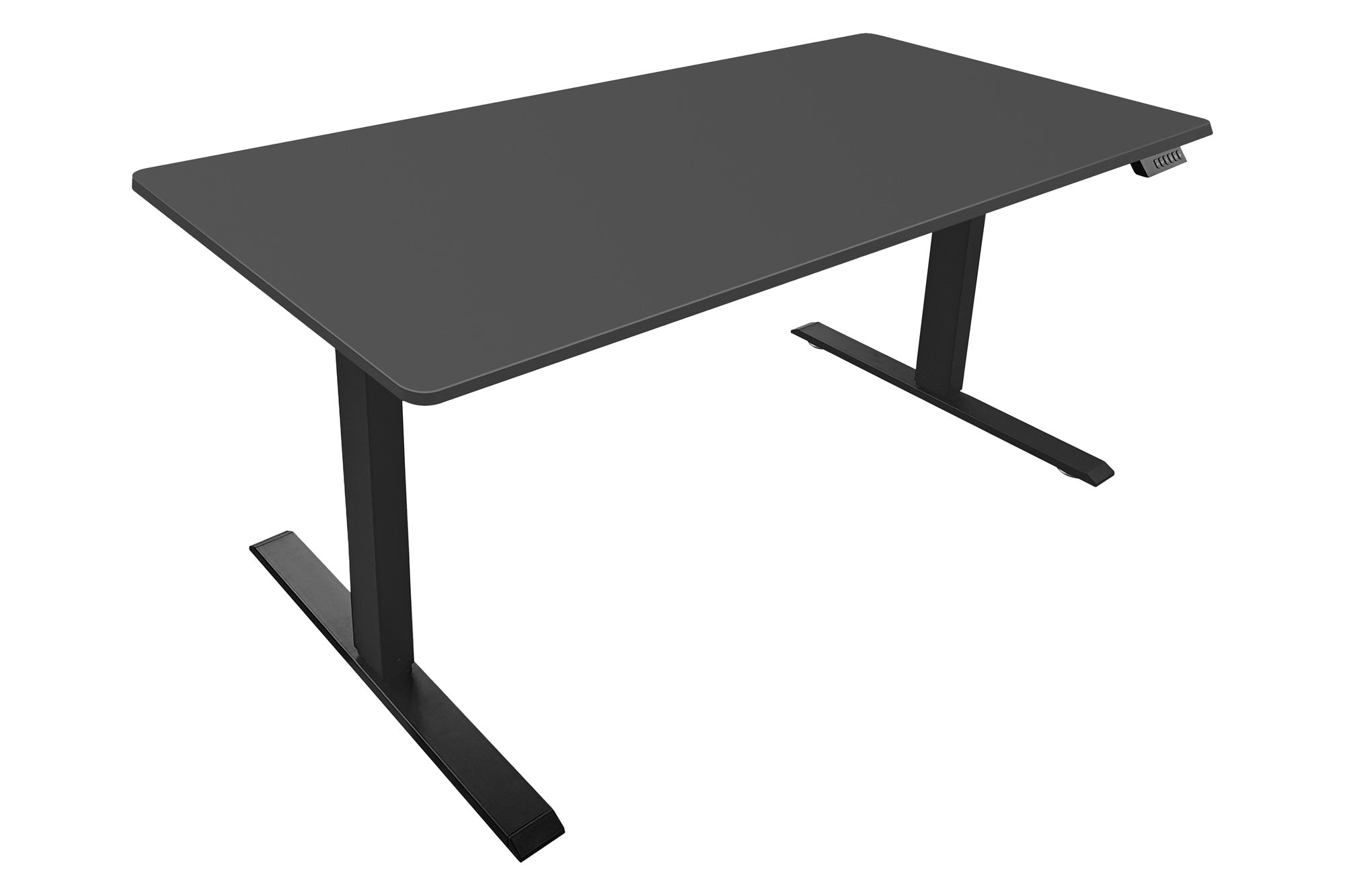Bureau ZWART BUREAU 140 cm in hoogte verstelbaar antraciet met zwart frame - 47547