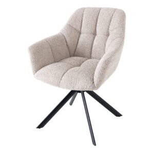 Draaistoel PAPILLON 180° draaibaar met armleuningen bouclé beige - 44592