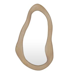 Wandspiegel ORGANIC 130cm universeel ophanging horizontaal of verticaal mangohout crèmekleurig - 47571