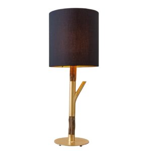 Tafellamp JEWELRY 75 cm, frame van natuurlijk goud, lampenkap zwart - 45896