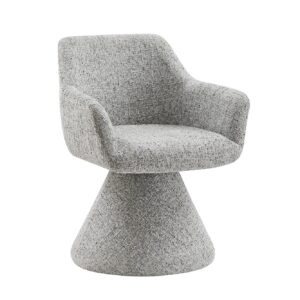 Draaistoel AMBIENTO 180° met armleuningen, chenille stof, grijs, automatische terugkeerfunctie - 47790