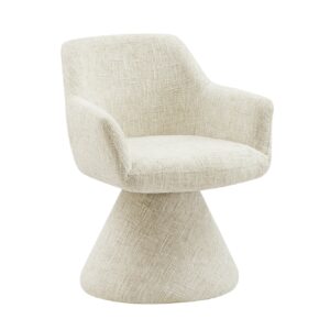 Draaistoel AMBIENTO 180° met armleuningen, chenille stof, beige, automatische terugkeerfunctie - 47789