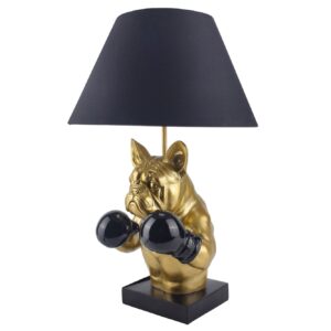 Tafellamp BULLDOG 55 cm goudkleurige lamp met zwarte kap - 48023