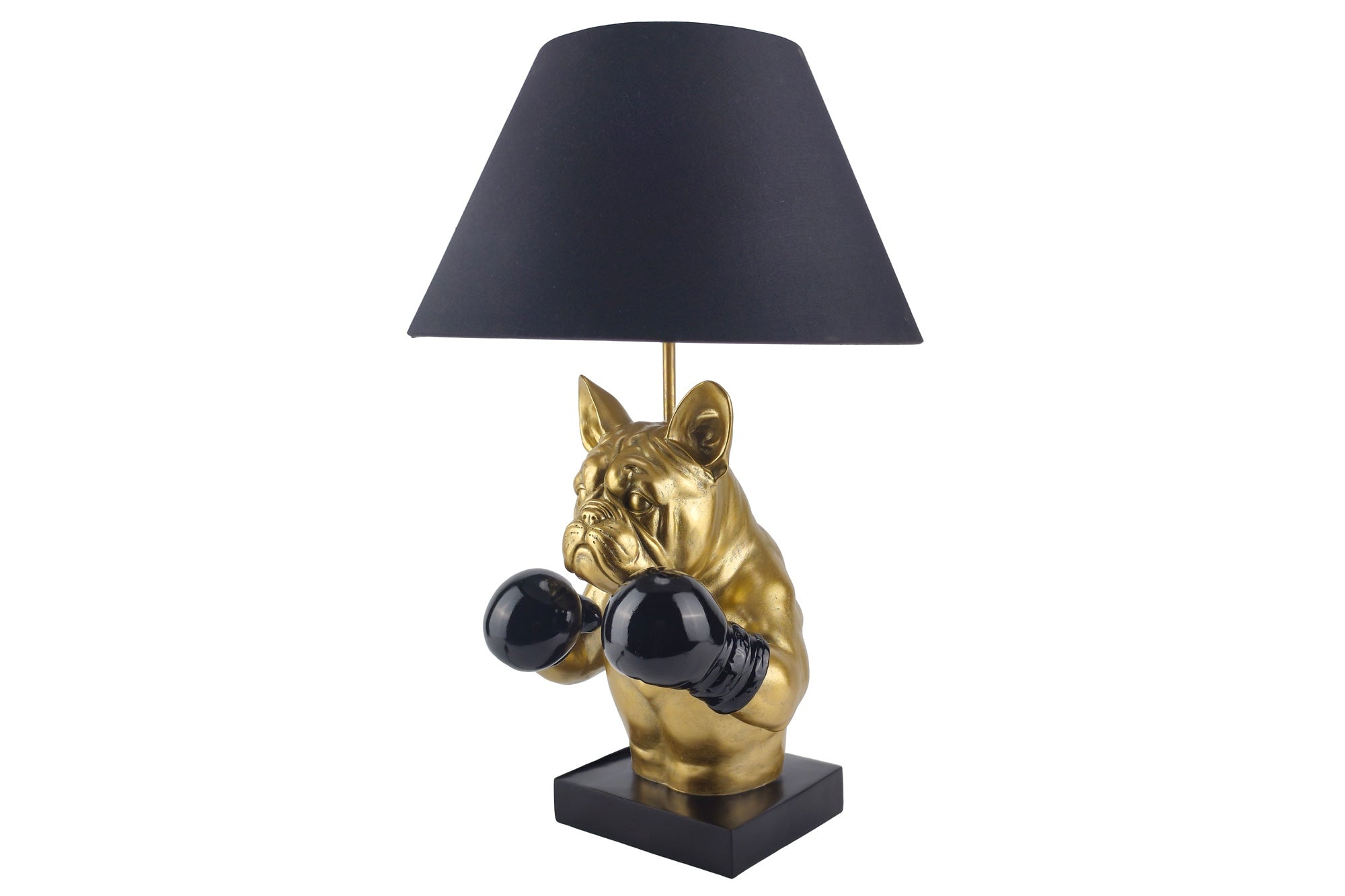 Tafellamp BULLDOG 55 cm goudkleurige lamp met zwarte kap - 48023