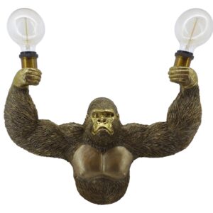 Wandlamp KING APE 50 cm handgemaakt goud - 48031