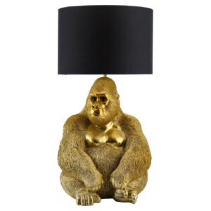 Tafellamp KING APE 55 cm met goudkleurige en zwarte kap - 48026