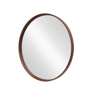 Wandspiegel PORTRET 70 cm rond met walnoothouten fineer - 48250
