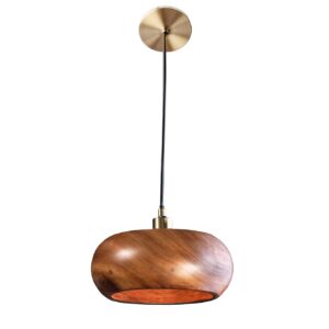 Hanglamp ALVA 25 cm, ijzer en acaciahout, naturel - 47026