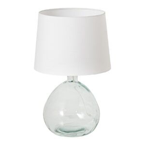 Tafellamp CLASSIC 40 cm met witte lampenkap van gerecycled glas - 44494