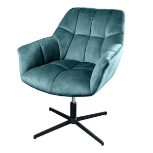 Draaibare Fauteuil PAPILLON 83-90cm 360° fluweel petrol - 47473