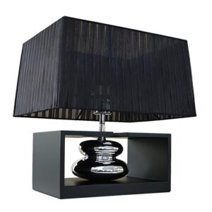 Tafellamp GRACIA 35cm met verstelbare lampenkap zwart zilver - 70023