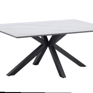 Coffee table GALAXIE 100cm w/ star frame ceramic white - 46904