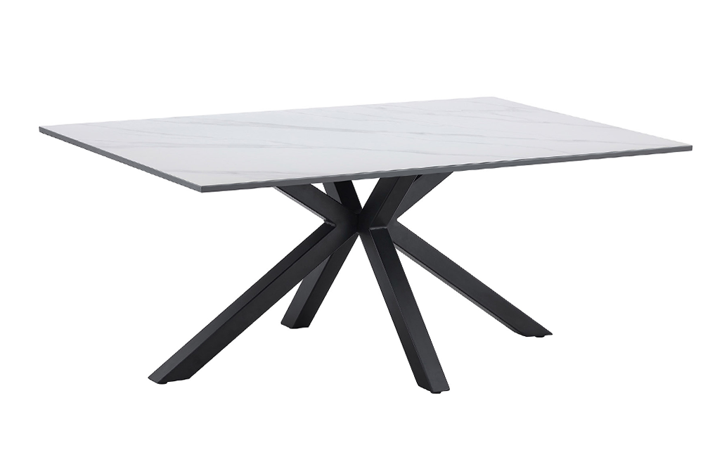 Coffee table GALAXIE 100cm w/ star frame ceramic white - 46904