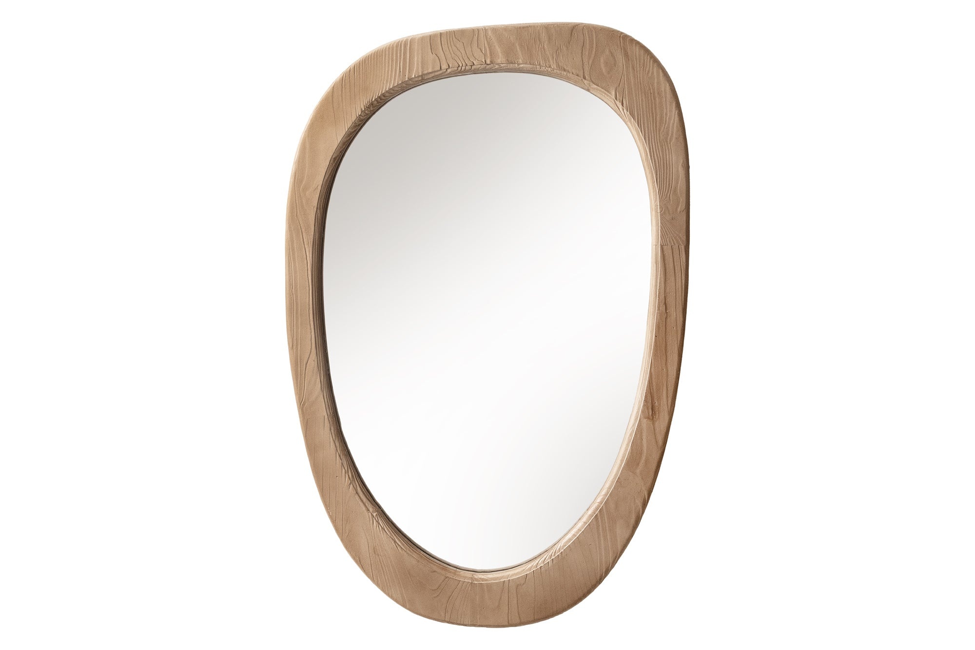 ORGANIC wandspiegel 105 cm ovaal grenenhout naturel beige - 46489