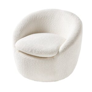Fauteuil ALPINE 360° draaibaar bouclé wit - 43531